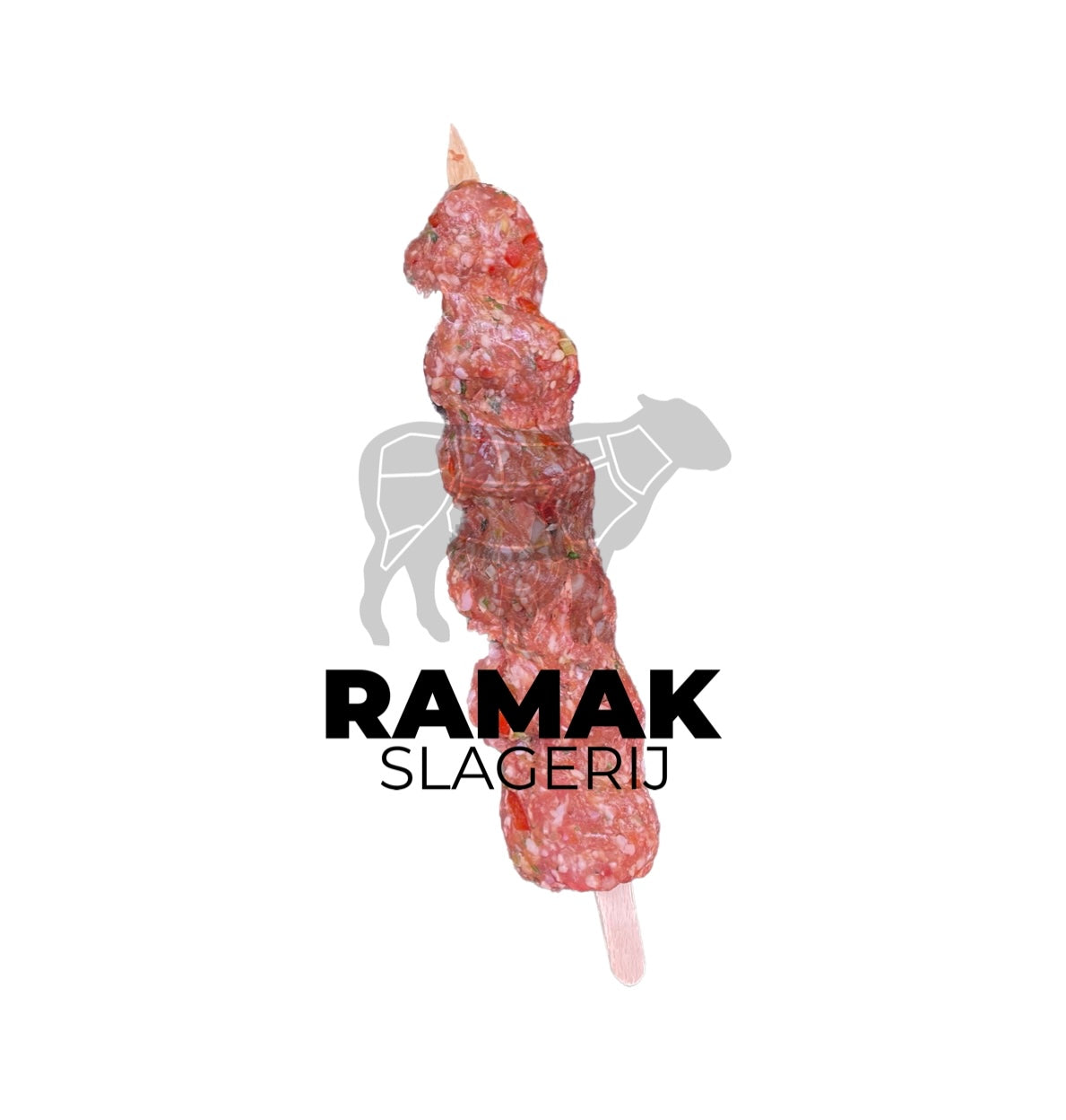 Seasoned minced lamb skewer