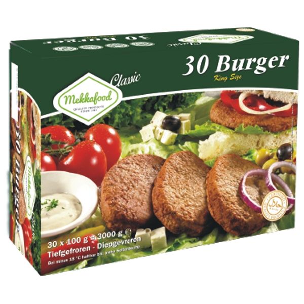 Mekkafood Burger 30 adet 3000g