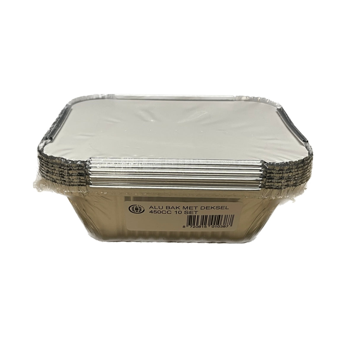 Aluminum container with lid 450cc 10 pcs