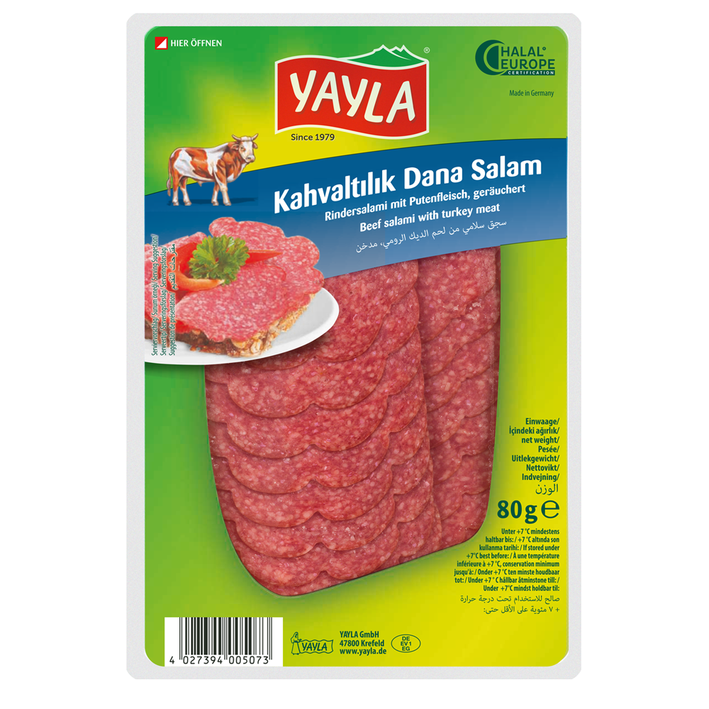 Yayla Ontbijt Rundersalami 80g